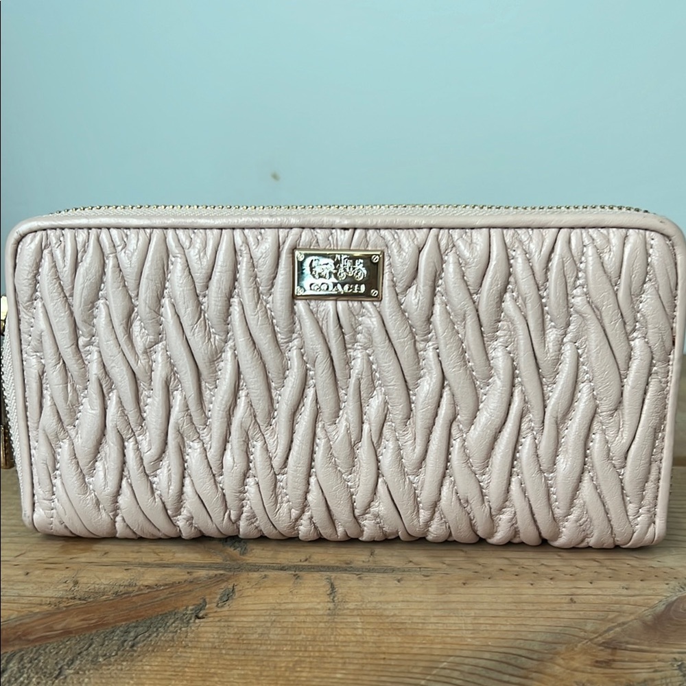 Coach Light Pink Quilted Wallet
